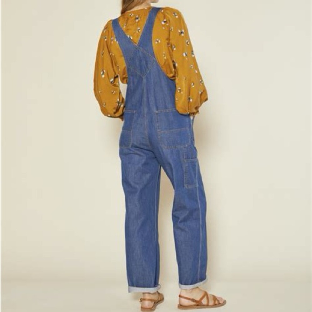 Dark denim oversized overalls - Picture 2 of 7